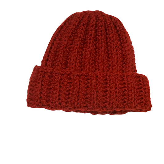 Adult Chunky Ribbed Hat-Red-Hat-Lenma's Creations