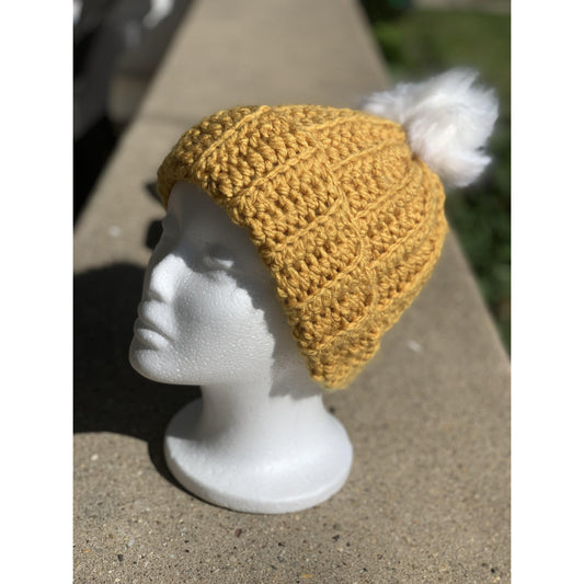 Adult Chunky Ribbed Hat-Mustard-Hat-Lenma's Creations