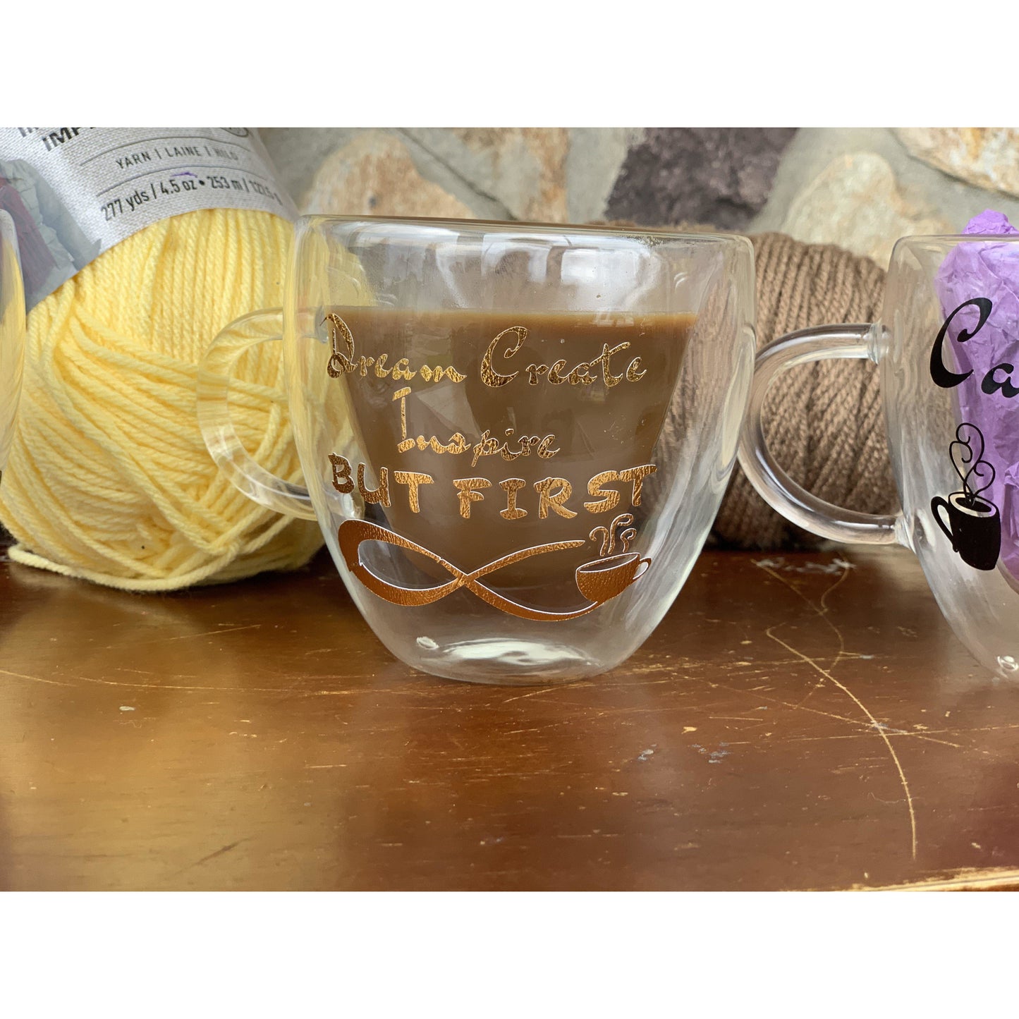 Heart Shaped Coffee Mug-Dream Create Inspire-Mug-Lenma's Creations