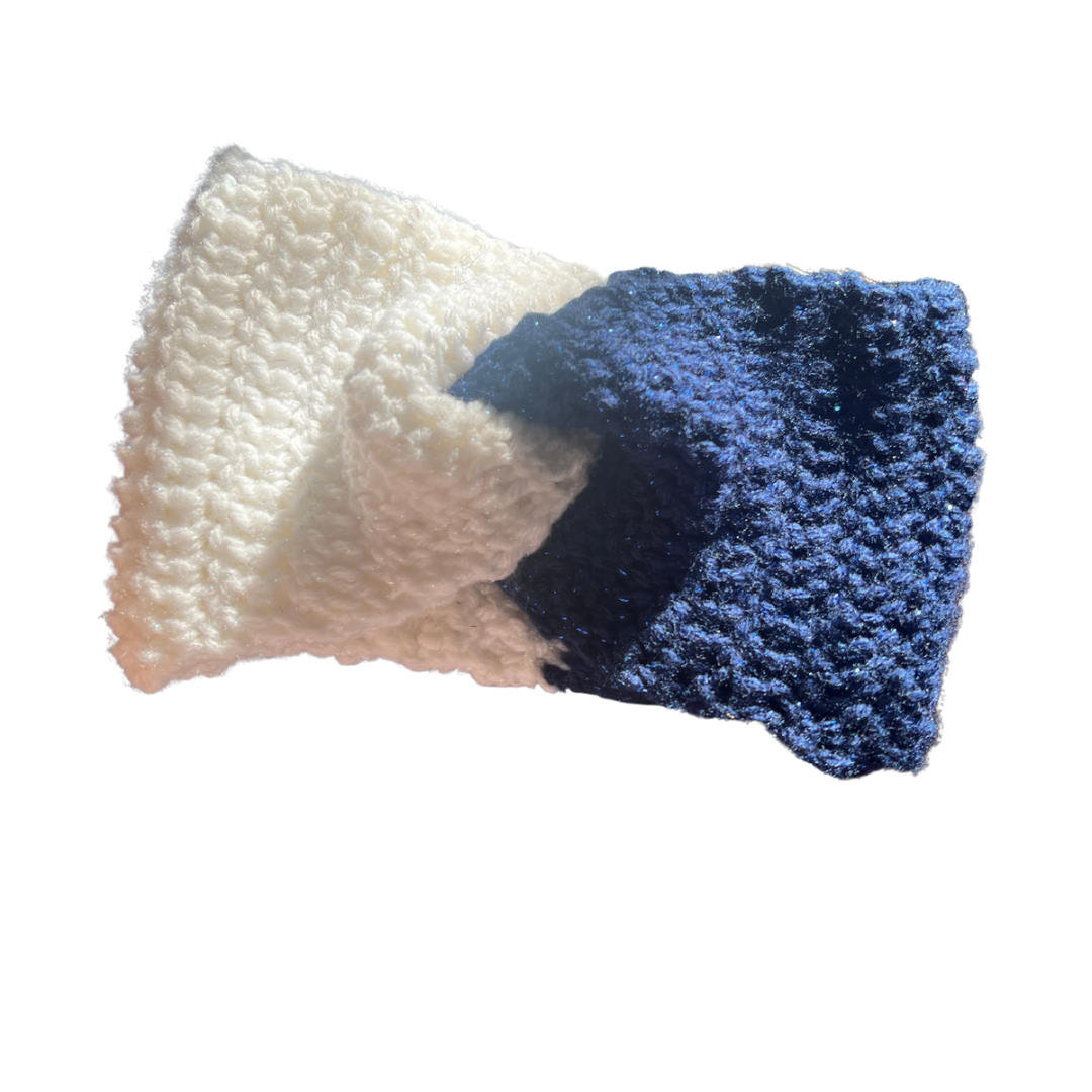 Thermal  Ear-Warmer-Sapphire and white