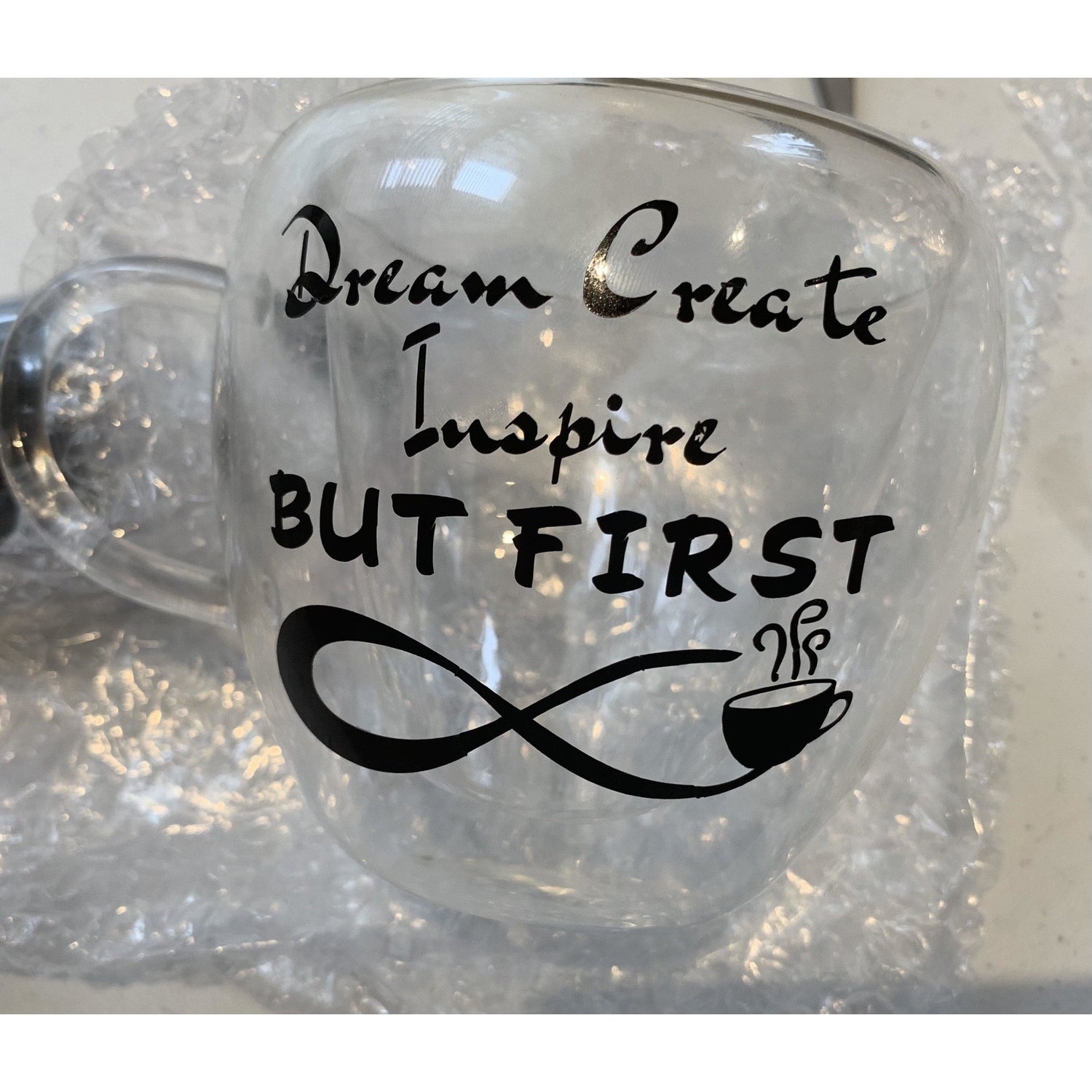 Heart Shaped Coffee Mug-Dream Create Inspire-Mug-Lenma's Creations